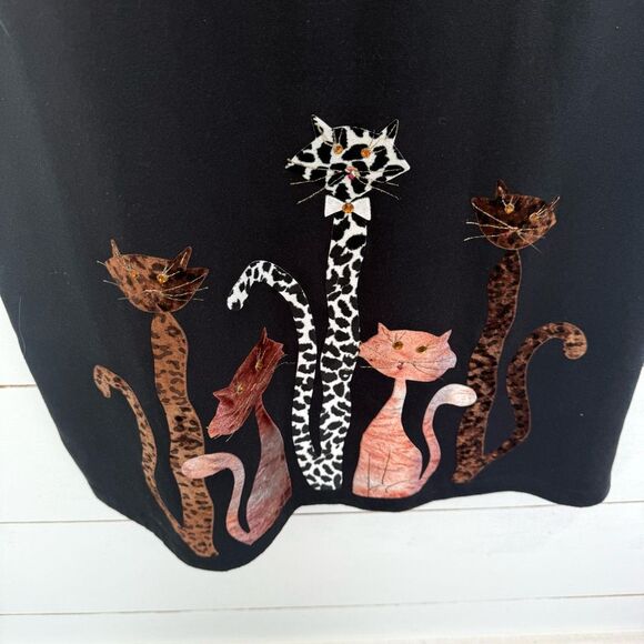 Karla Marie Women’s Small Vintage Cat Lovers Crazy Cat Lady Dress - Picture 3 of 7